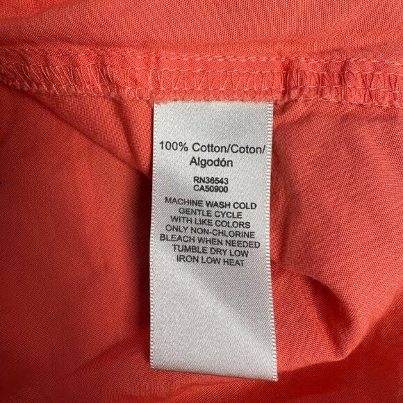 Van Heusen Womens Button-Up Shirt Size Large Coral Cotton Casual Comfy - Picture 6 of 7